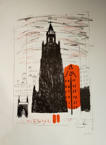 John Piper CH 'St Nicholas, Liverpool: Smoke-Black Dockland Church'