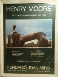 Henry Moore 1981 signed lithographic exhibition Poster